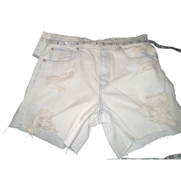 BDG Womens Distressed High-Rise Faded Blue Denim Shorts Sz 27" Waist - Picture 8 of 8